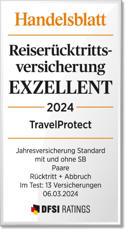 die Bayerische Handelsblatt-Siegel der Reiserücktrittsversicherung